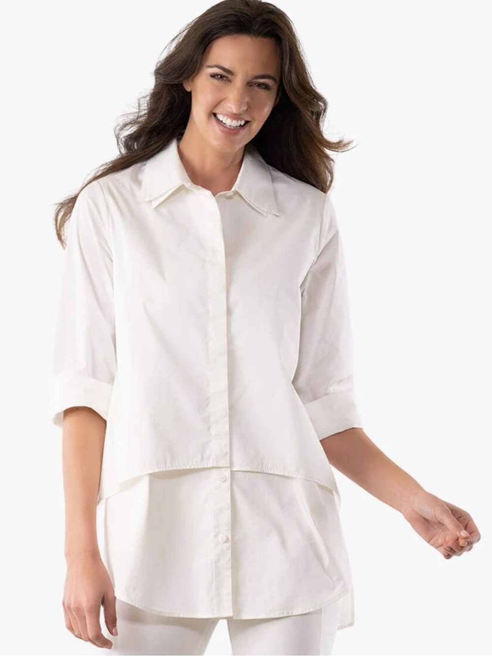 Stella Carakasi Button Front “Twice As Nice” Shirt in White Sz XL